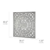 Carved Floral Wood Medallion Wall Art - Grey (30.5")